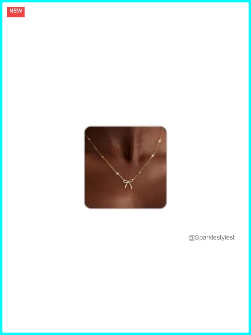 14K Gold Plated Dainty Bow Choker Necklace Adjustable Lobster Clasp Women 16.5"
